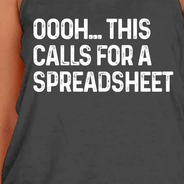 Oooh This Calls For A Spreadsheet Funny Accountant Gift Women's Knotted Racerback Tank