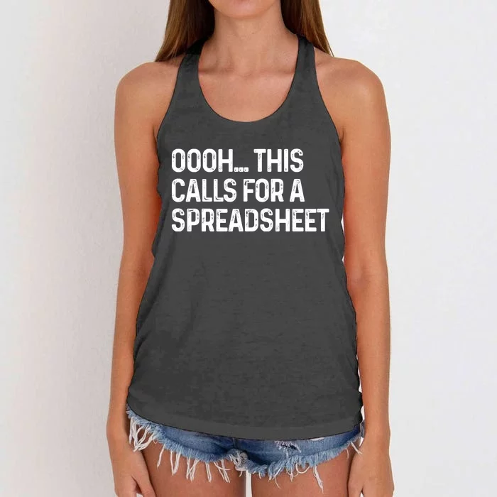 Oooh This Calls For A Spreadsheet Funny Accountant Gift Women's Knotted Racerback Tank