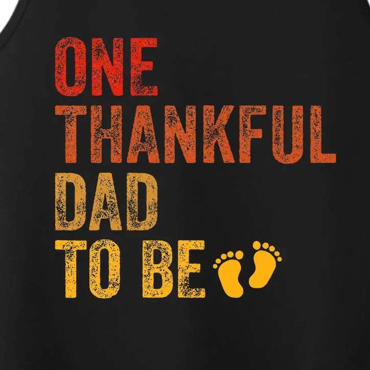 One Thankful Dad To Be Thanksgiving Pregnancy Announcement Performance Tank