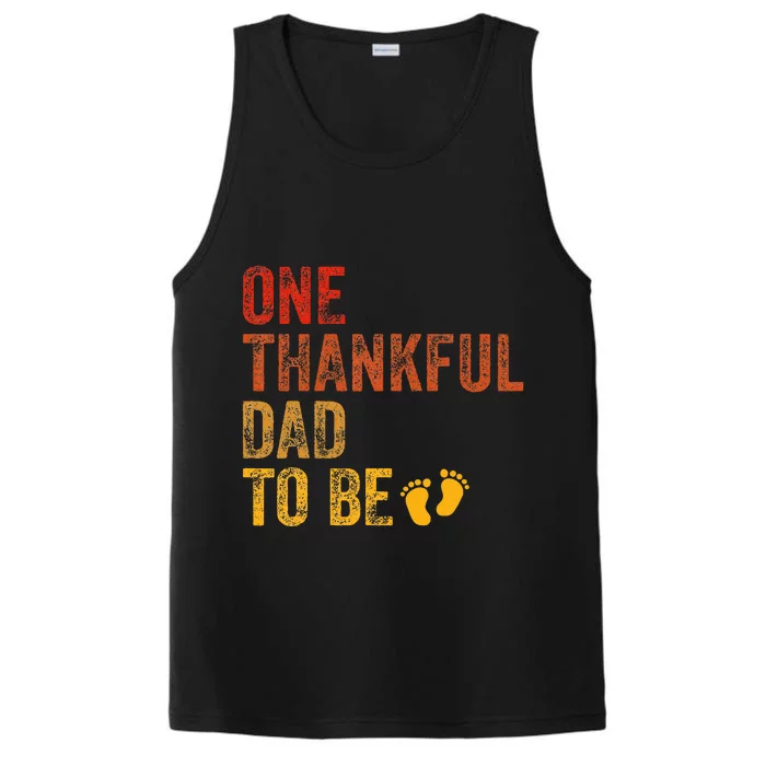 One Thankful Dad To Be Thanksgiving Pregnancy Announcement Performance Tank