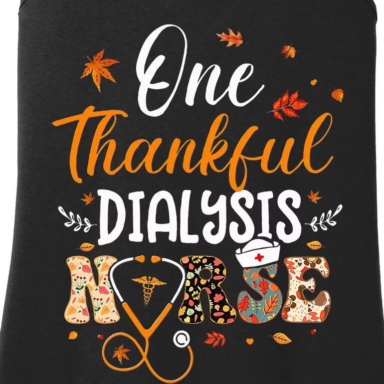 One Thankful Dialysis Nurse Thanksgiving Day Ladies Essential Tank