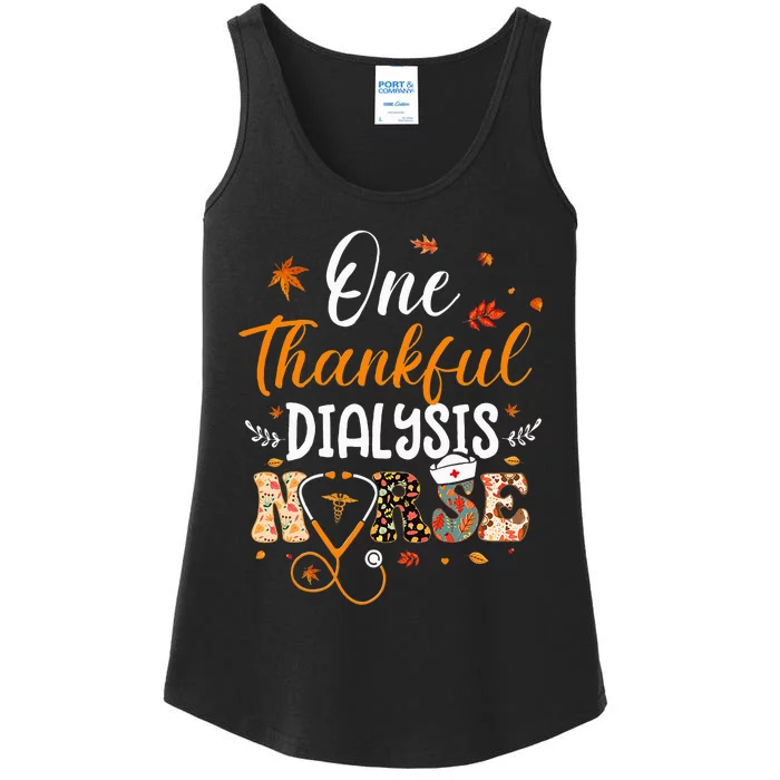 One Thankful Dialysis Nurse Thanksgiving Day Ladies Essential Tank