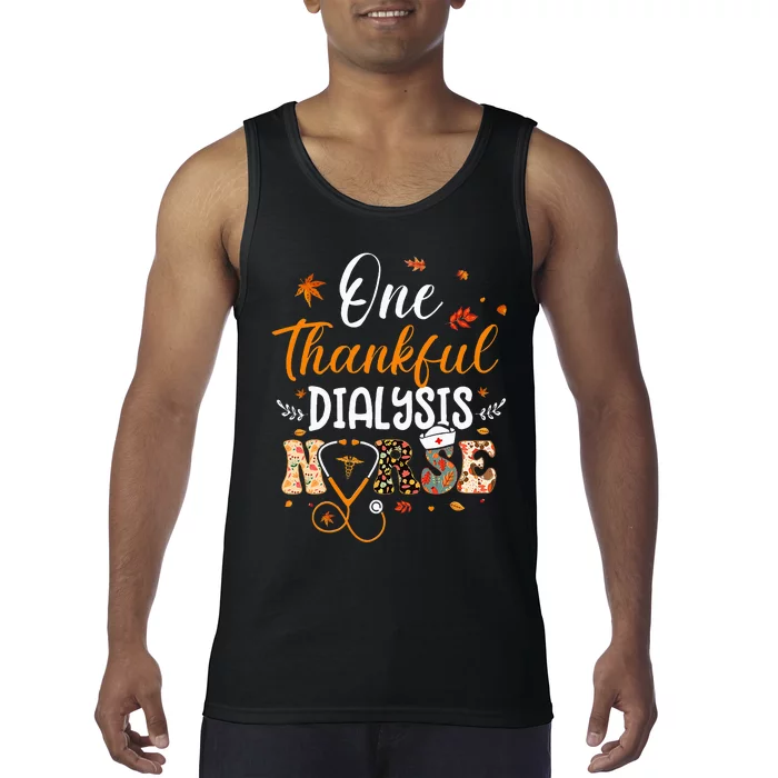 One Thankful Dialysis Nurse Thanksgiving Day Tank Top