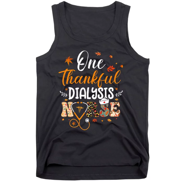 One Thankful Dialysis Nurse Thanksgiving Day Tank Top