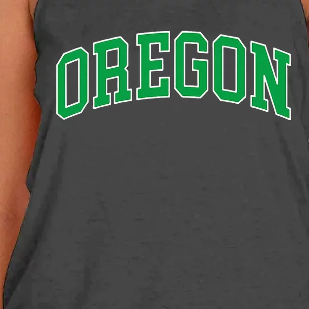 Oregon Throwback Design Classic Women's Knotted Racerback Tank