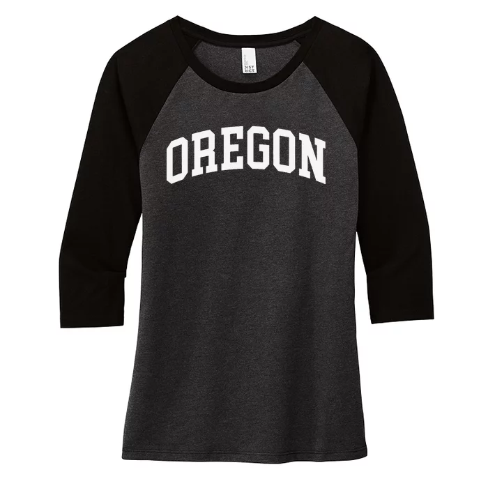 Oregon Throwback Design Classic Women's Tri-Blend 3/4-Sleeve Raglan Shirt