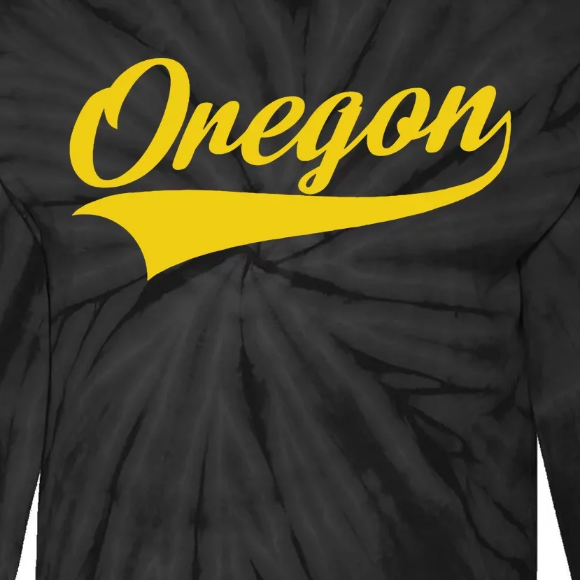 Oregon Throwback Design Print Classic Tie-Dye Long Sleeve Shirt