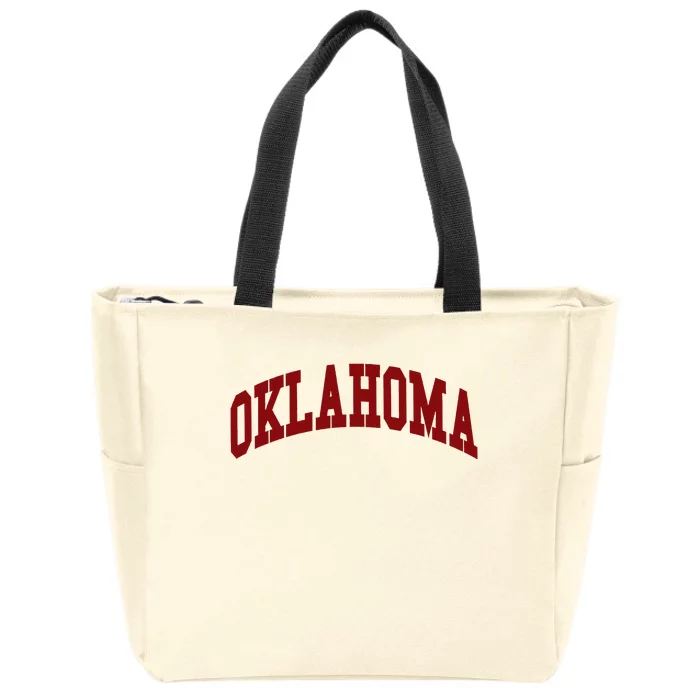 Oklahoma Throwback Design Classic Zip Tote Bag