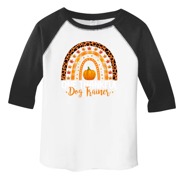 One Thankful Dog Trainer Rainbow Thanksgiving Dog Trainer Gift Toddler Fine Jersey T-Shirt