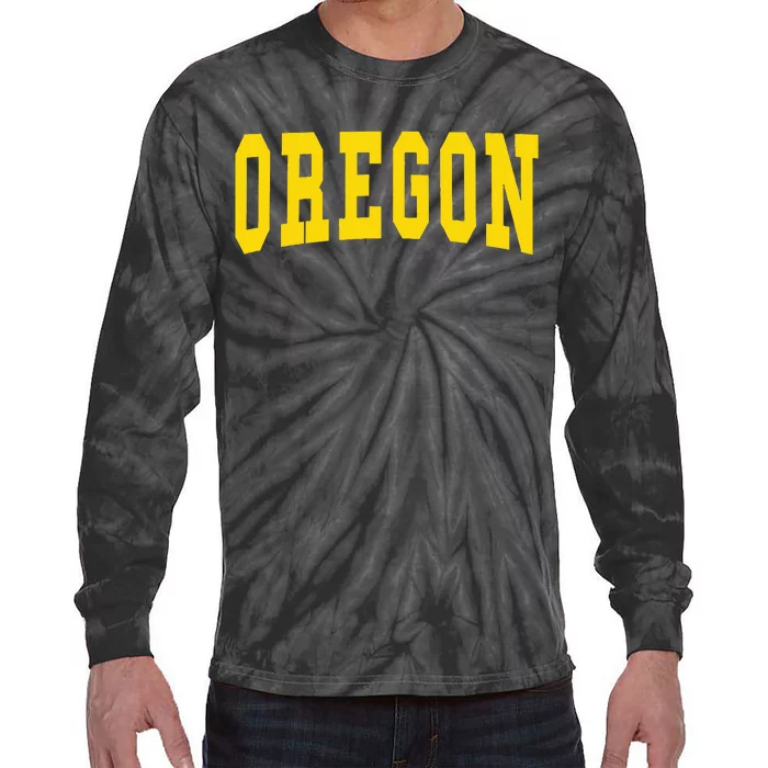 Oregon Throwback Design Classic Tie-Dye Long Sleeve Shirt