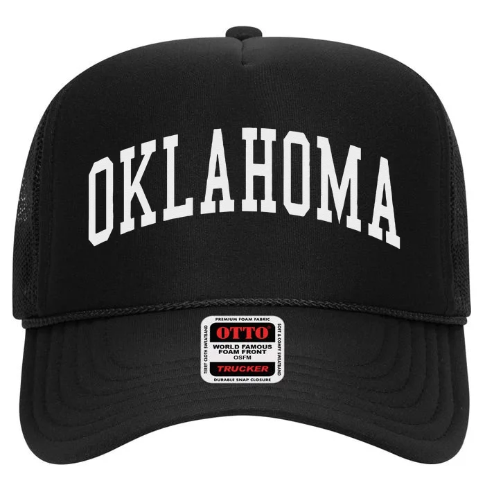 Oklahoma Throwback Design Classic High Crown Mesh Trucker Hat