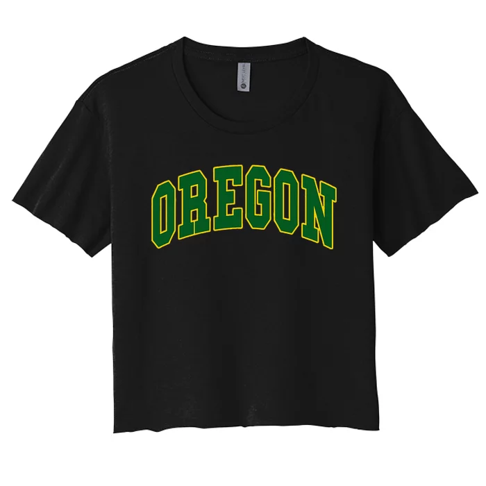 Oregon Throwback Design Classic Women's Crop Top Tee