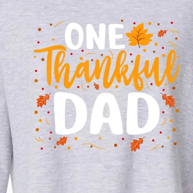 One Thankful Dad Matching Family Fall Thanksgiving Costume Cropped Pullover Crew