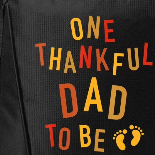 One Thankful Dad To Be Thanksgiving Pregnancy Announcement City Backpack