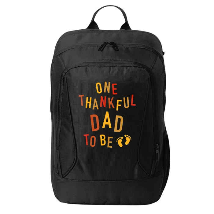 One Thankful Dad To Be Thanksgiving Pregnancy Announcement City Backpack