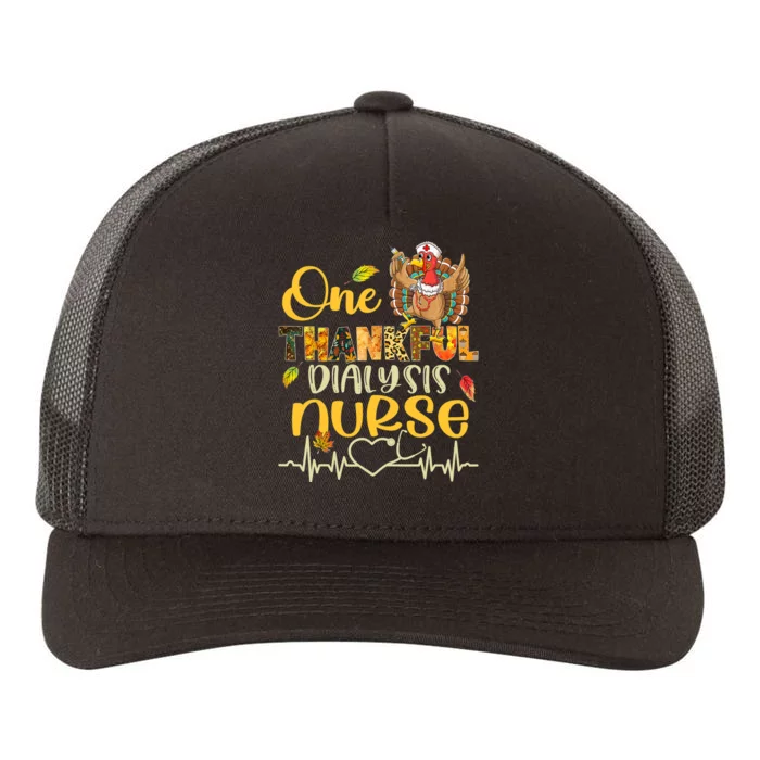 One Thankful Dialysis Nurse Turkey Stethoscope Thanksgiving Yupoong Adult 5-Panel Trucker Hat