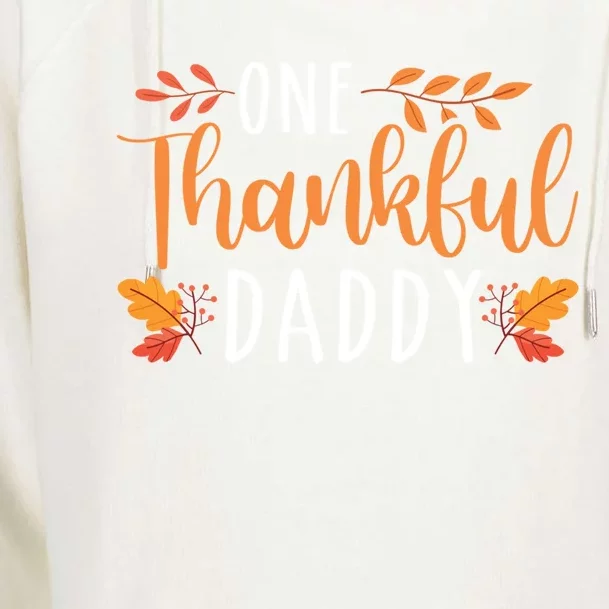 One Thankful Daddy Thanksgiving Day Family Matching Gift Womens Funnel Neck Pullover Hood