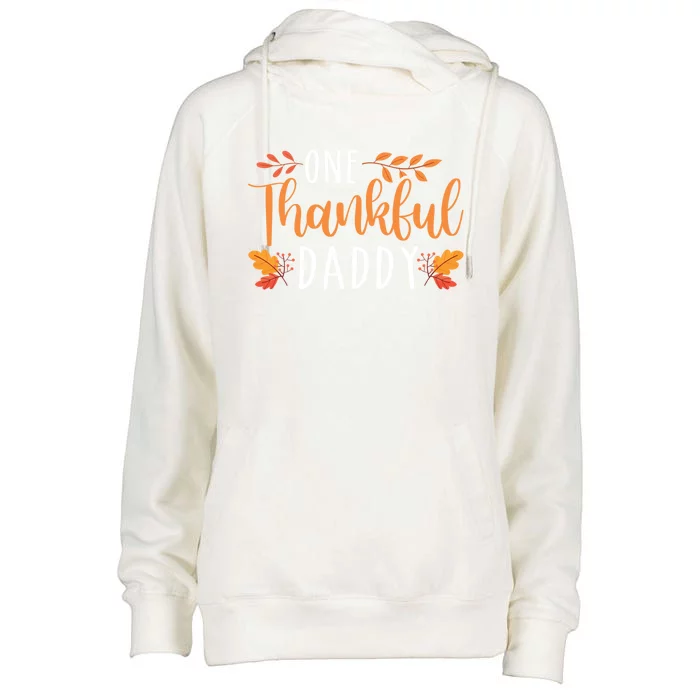 One Thankful Daddy Thanksgiving Day Family Matching Gift Womens Funnel Neck Pullover Hood