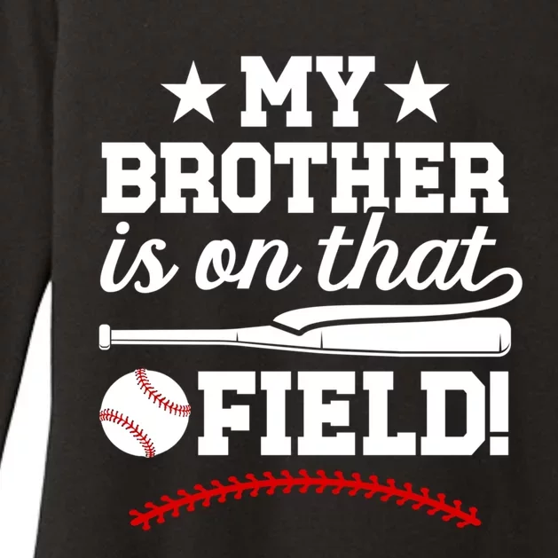 On That Field Baseball Brother Of A Baseball Player Gift Womens CVC Long Sleeve Shirt