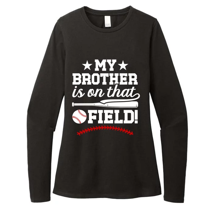 On That Field Baseball Brother Of A Baseball Player Gift Womens CVC Long Sleeve Shirt