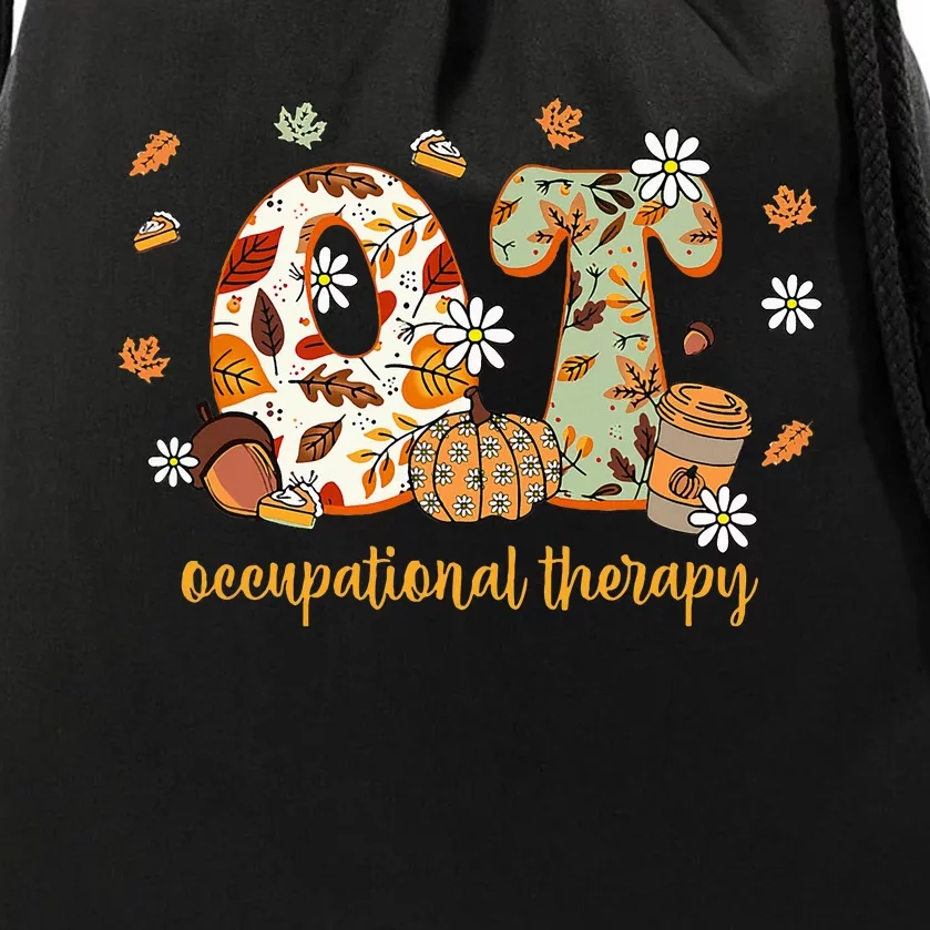 Occupational Therapy Fall Ot Ota Autumn Thanksgiving Drawstring Bag