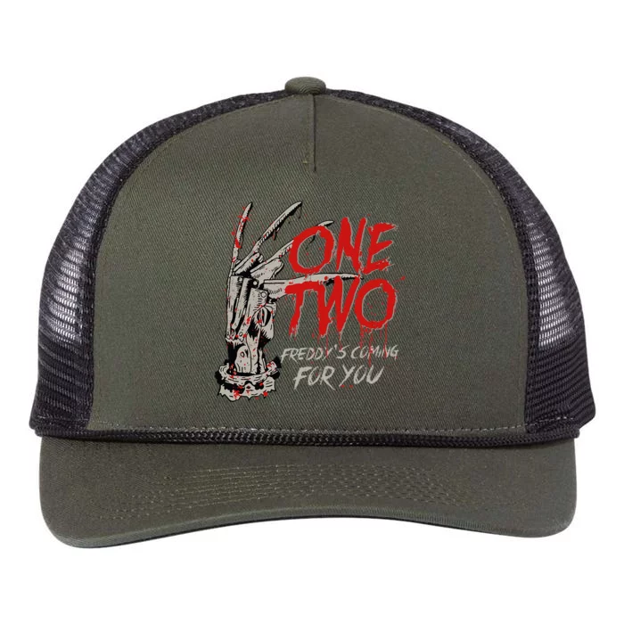 One Two FreddyyS Coming For You Retro Rope Trucker Hat Cap