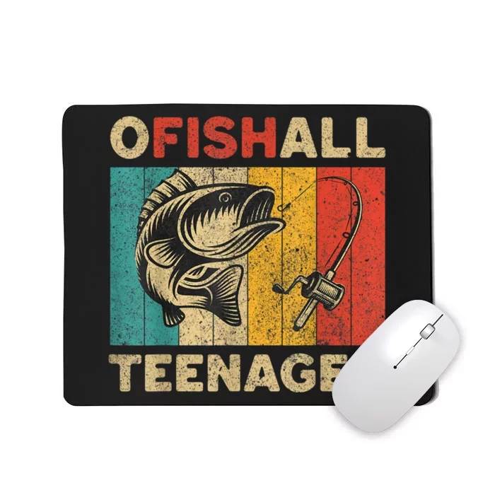 Ofishally Teenager Funny Vintage Fishing Jokes Fisherman Bass Fish Mousepad