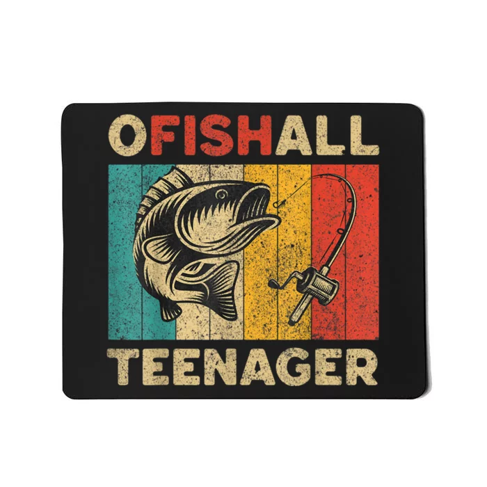 Ofishally Teenager Funny Vintage Fishing Jokes Fisherman Bass Fish Mousepad