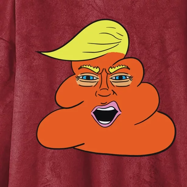 Orange Turd Funny President Trump Funny Political Hooded Wearable Blanket