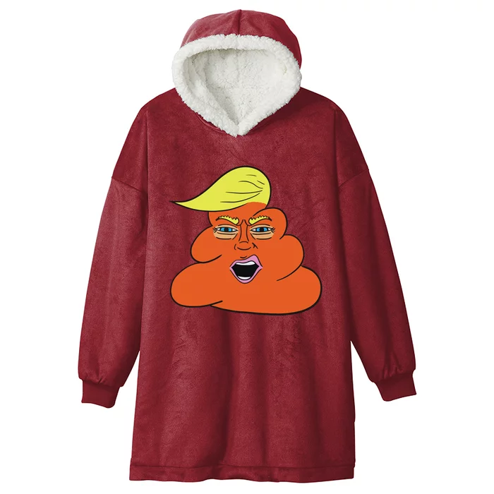 Orange Turd Funny President Trump Funny Political Hooded Wearable Blanket