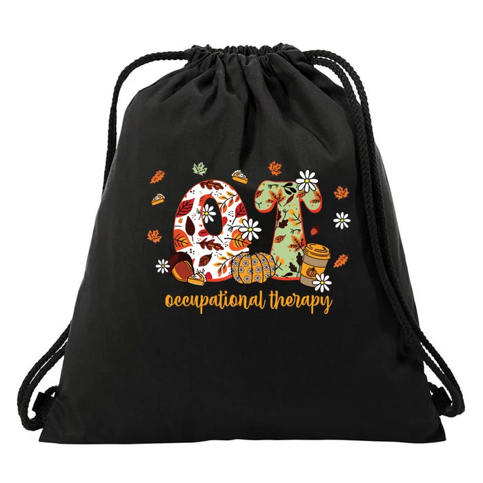 Occupational Therapy Fall Ot Ota Autumn Thanksgiving Drawstring Bag