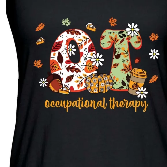 Occupational Therapy Fall Ot Ota Autumn Thanksgiving Ladies Essential Flowy Tank