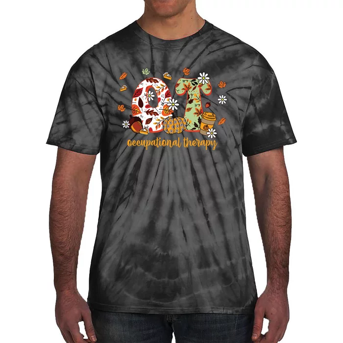 Occupational Therapy Fall Ot Ota Autumn Thanksgiving Tie-Dye T-Shirt