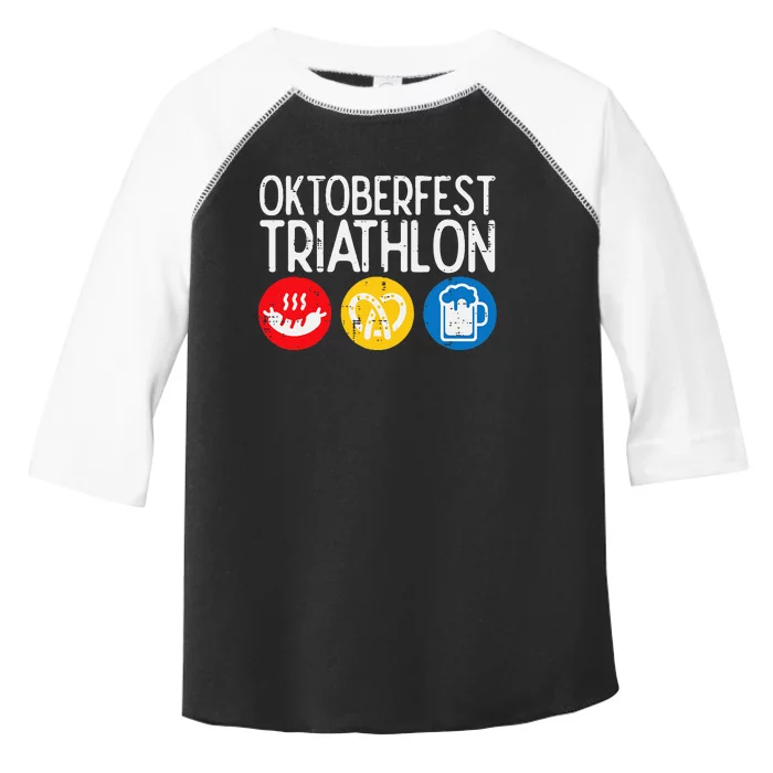 Oktoberfest Triathlon Funny Bavarian Wurst Pretzel Toddler Fine Jersey T-Shirt