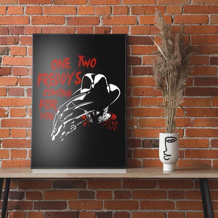 One Two Freddys Coming For You Horror Halloween Poster