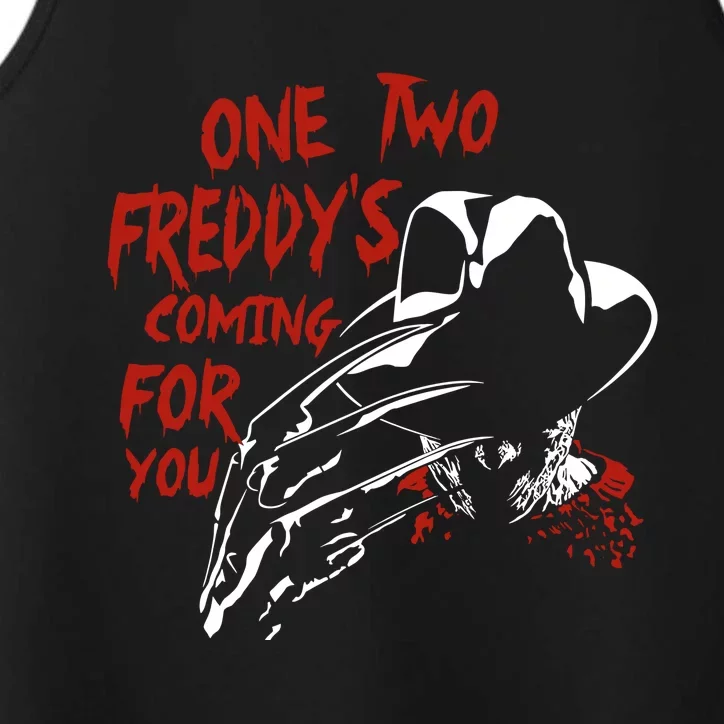 One Two Freddys Coming For You Horror Halloween Performance Tank