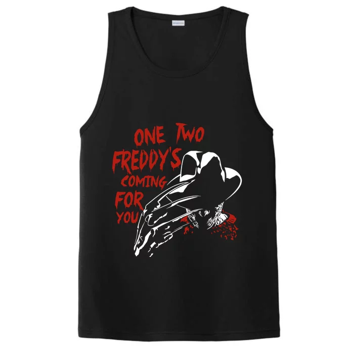 One Two Freddys Coming For You Horror Halloween Performance Tank