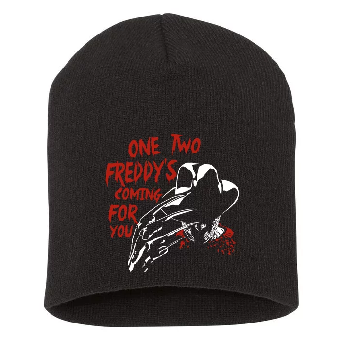 One Two Freddys Coming For You Horror Halloween Short Acrylic Beanie