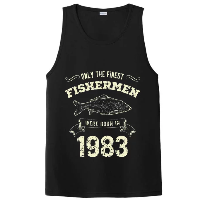 Only The Finest Fisher Were Born In 1983 Funny Fishing Performance Tank