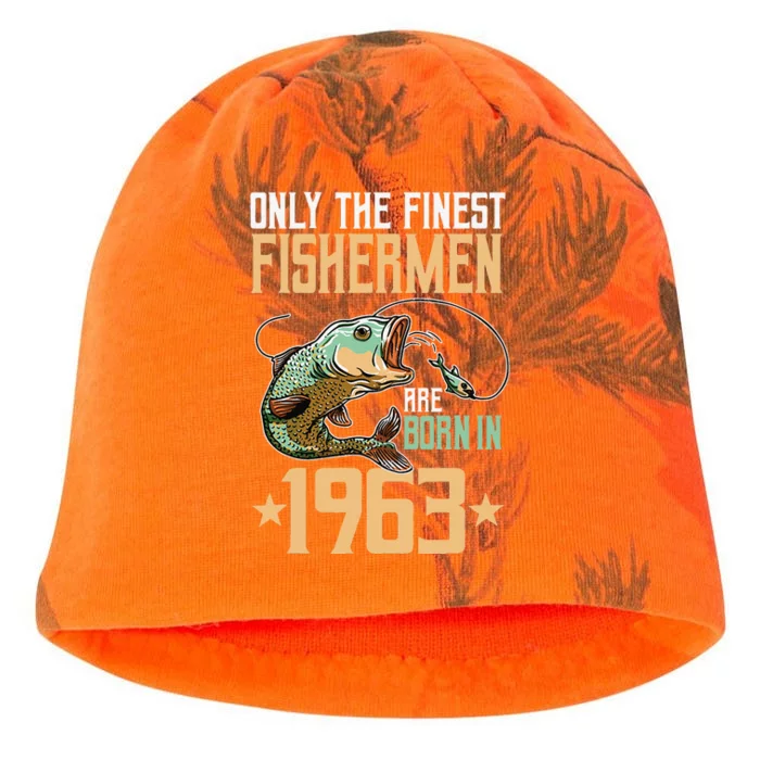 Only The Finest Fishermen Are Born In 1963 Fishing Bday Kati - Camo Knit Beanie