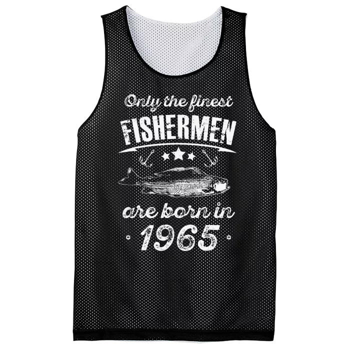 Only The Finest Fishermen Are Born In 1965 Birthday Fishing Mesh Reversible Basketball Jersey Tank