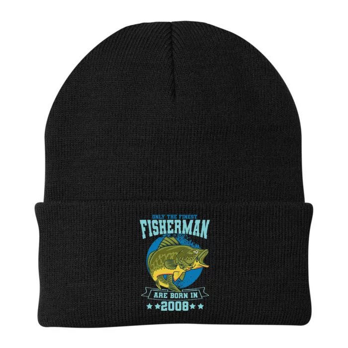 Only The Finest Fishermen Are Born In 2008 Fishing Bday Knit Cap Winter Beanie