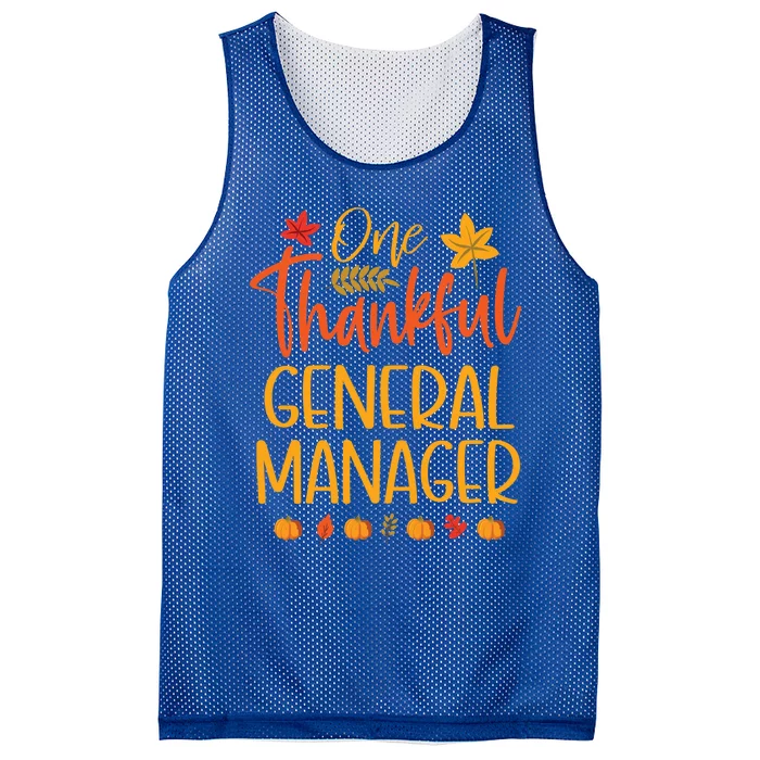 One Thankful General Ager Thanksgiving Fall Matching Great Gift Mesh Reversible Basketball Jersey Tank