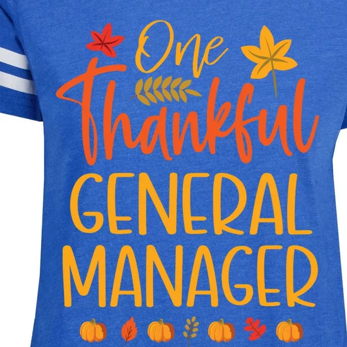 One Thankful General Ager Thanksgiving Fall Matching Great Gift Enza Ladies Jersey Football T-Shirt