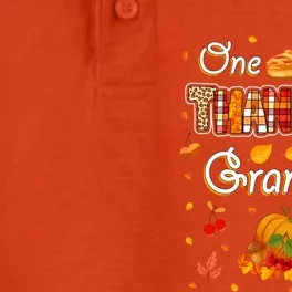 One Thankful Grandma Fall Leaves Autumn Grandma Thanksgiving Gift Dry Zone Grid Performance Polo