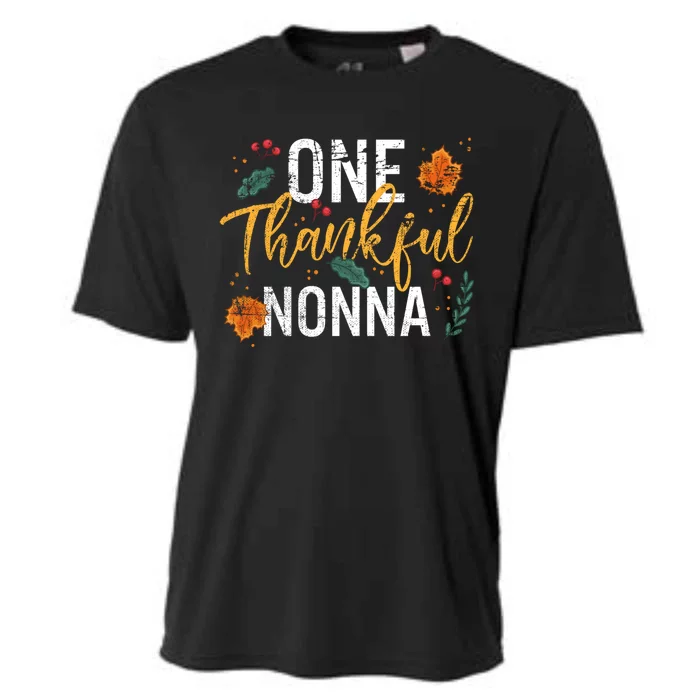 One Thankful Grandma Nonna Cute Fall Thanksgiving Gift Cooling Performance Crew T-Shirt