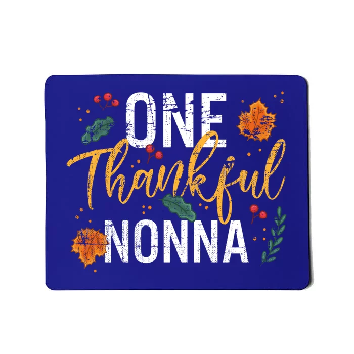 One Thankful Grandma Nonna Cute Fall Thanksgiving Gift Mousepad