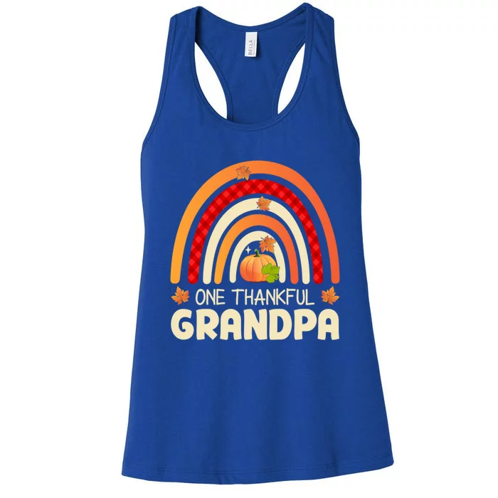 One Thankful Grandpa Family Matching Thanksgiving Great Gift Women's Racerback Tank