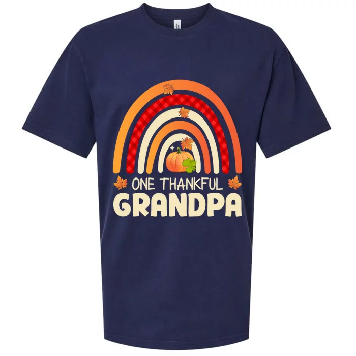 One Thankful Grandpa Family Matching Thanksgiving Great Gift Sueded Cloud Jersey T-Shirt