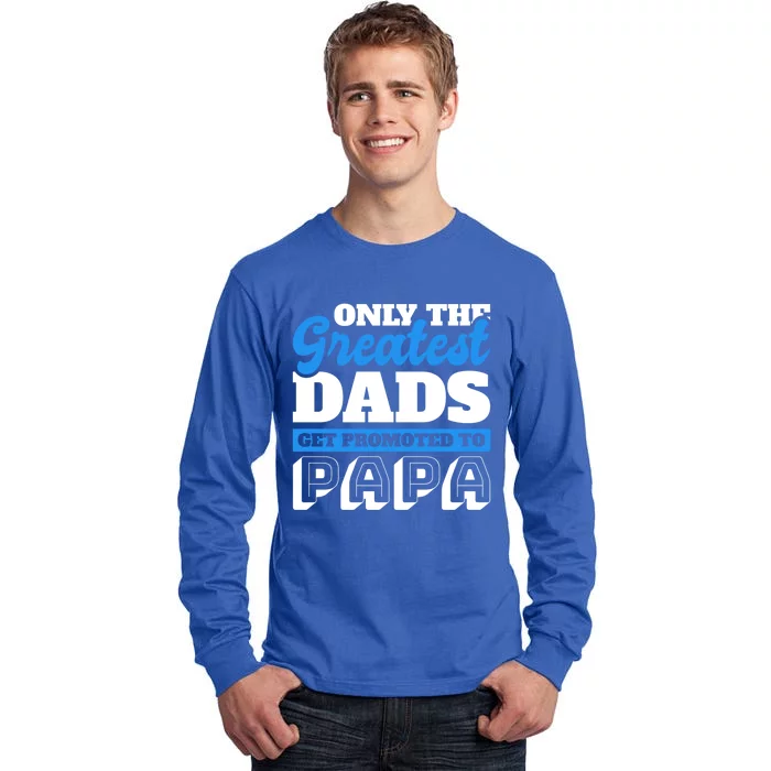 Only The Greatest Dads Get Promoted To Papa For Father's Day Gift Tall Long Sleeve T-Shirt